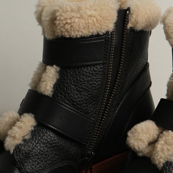 Coach Preston Black Leather Shearling Booties - Picture 10 of 13